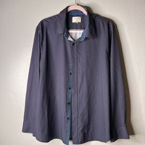 Con.Struct Slim Fit Performance 4-Way Stretch long-sleeve sport shirt in a blue/